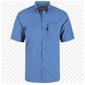 Drake 8 shot flyweight Shirt XL Light Blue Button-Down Short Sleeve (bin JJ132)